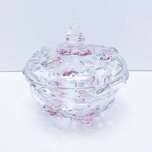 Vintage Crystal Rose Candy Bowl